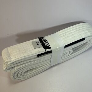 Elite‎ C3 High Quality Cotton Blend White Belt C3✨Karate ✨Jujitsu